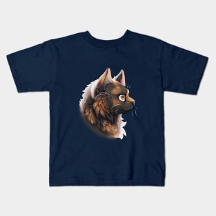 Torbie Tortoiseshell British Longhair Side Portrait Kids T-Shirt